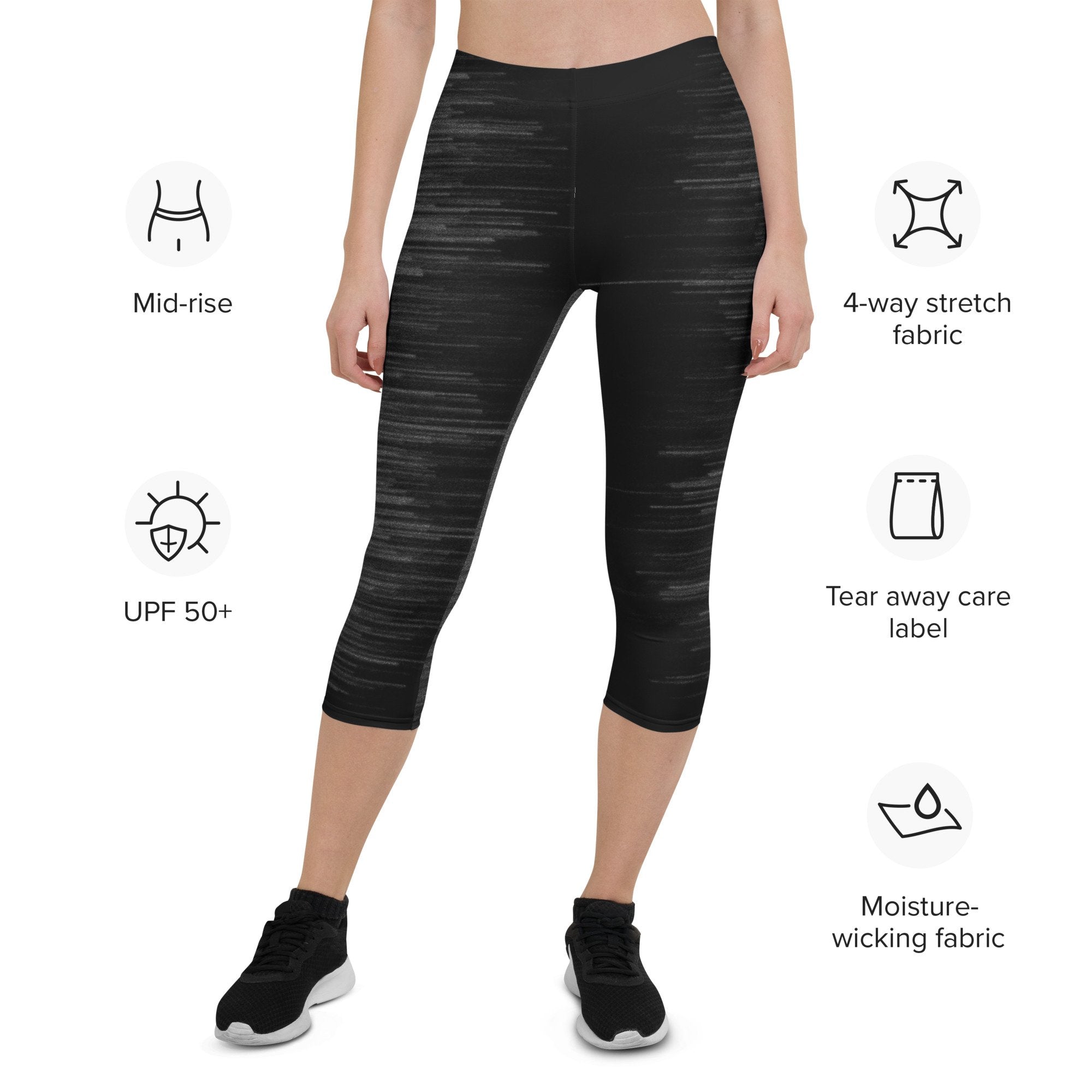 B & W Capri Leggings - Hollistic Human Shop