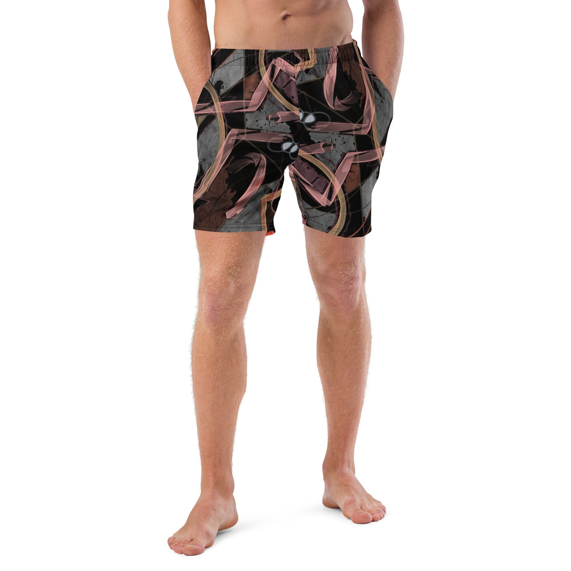 Puzzle All-Over Print Recycled Swim Trunks - Hollistic Human Shop