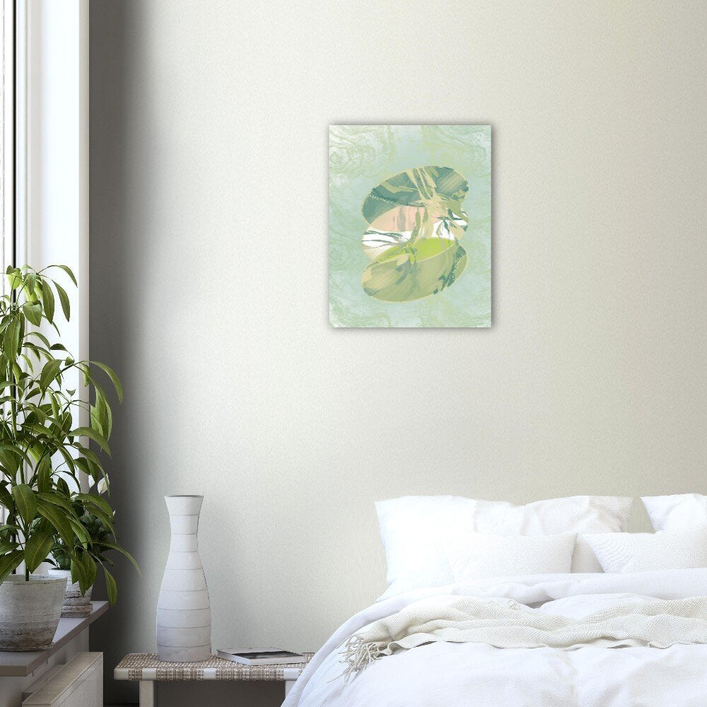 Wavy Green Circles | Aluminum Print - Hollistic Human Shop