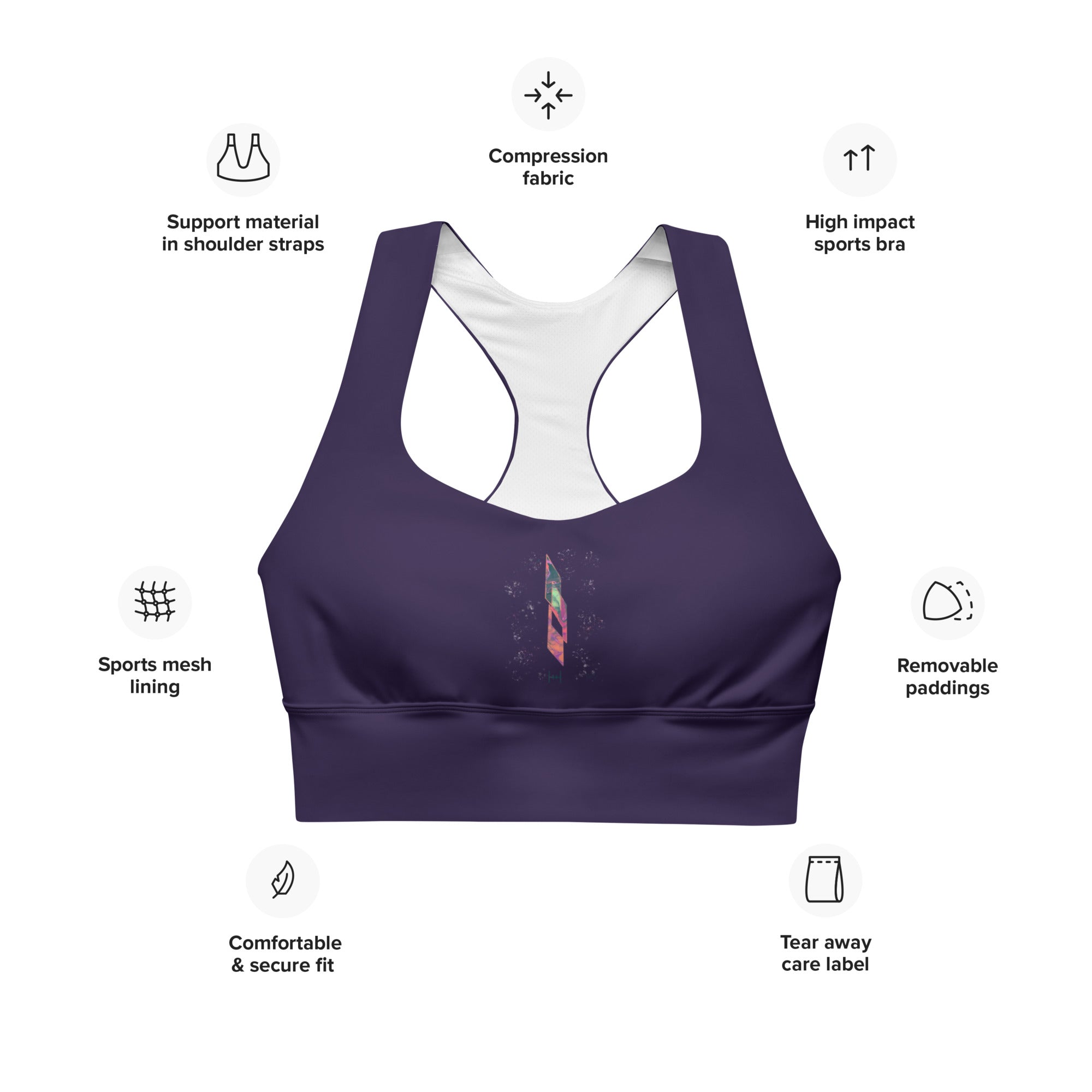 Mango Tango | Purple Longline sports bra - Hollistic Human Shop