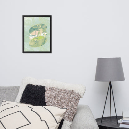 Wavy Yellow Green Circles Framed Print - Hollistic Human Shop